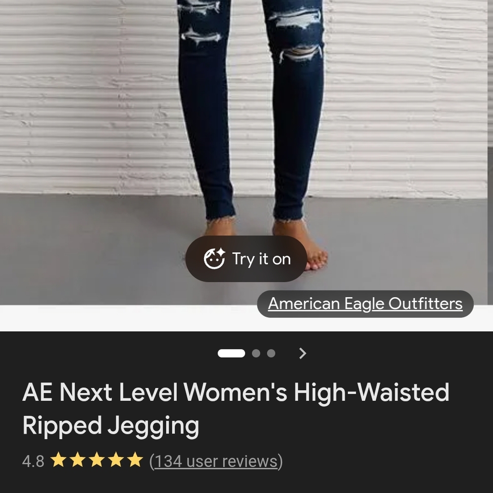 American Eagle Outfitters Women's Ripped Jegging - Navy